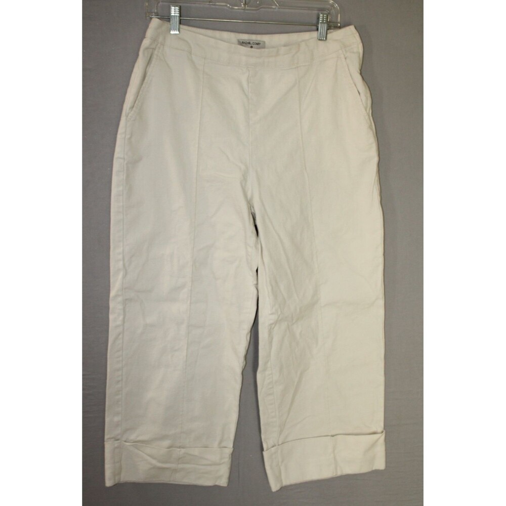 Rachel Comey Straight Leg Beige Cuffed Hem Side Zip Stain Back Pocket Size 10